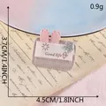 Composant d'accessoire de cheveux DIY en tissu rose mignon avec oreilles de lapin - Étoile Oreille de Lapin Rose Texturée (G2L-B-2-4)
