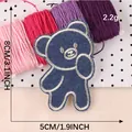 Écusson brodé ours de dessin animé bleu 8x5cm pour couture DIY - 8cm x 5cm