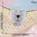 Accessoire cheveux DIY tête d'ours en polaire grise, dimensions 4,5 cm sur 3,9 cm - Ours en Polaire Grise (G2L-B-2-7)