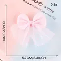 Accesorio de lazo de malla rosa con purpurina para manualidades DIY, 6 cm x 5,7 cm - Lazo de Lunares Rosa (G3R-A-2-8)