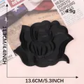 Schwarzer Rosen-Stickaufnäher für Kleidung, 13,6x11,3cm dekorative SKU-Variante - Schwarz XL (Aufbügelbar)