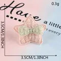Rosa Plüsch-Stern-Patch mit Schleife für DIY-Haarschmuck und Bastelarbeiten an Broschen - Rosa Stern mit gelber Schleife (G2L-B-1-10)