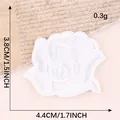 Detaillierter weißer Rosen-Stickaufnäher für Kleidung Reparatur und Dekoration - Weiß Klein (Selbstklebend)