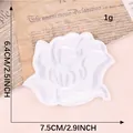 Eleganter weißer Rosen-Stickaufpatch zur Kleidungreparatur, Größe 7,5 x 6,4 cm. - Weiß Mittel (Aufbügelbar)