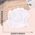 Großer weißer Rosen-Stickerei-Aufnäher DIY Blumen-Sticker für Kleidung und Deko - Weiß Groß (Aufbügelbar)