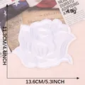 Großer weißer Rosen-Stickaufnäher für Kleidung, Reparatur und Dekoration, 13,6 cm - Weiß XL (Aufbügelbar)
