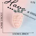 Süßer rosa Plüsch Karotten Aufnäher für DIY Haarschmuck 3.5cm x 3.5cm - Rosa Plüschkarotte (G2R-B-1-5)