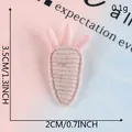 Süßer rosa gestickter Karotten-Aufnäher für DIY-Haarschmuck und Kleidungsdekorationen - Rosa gestreifte Karotte (G2R-B-1-2)