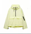 Funktionale hellgelbe Kapuzen-Windjacke mit Halbreißverschluss und Ärmeltasche - S / Oberteile / Gelb