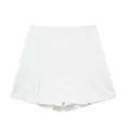 Elegante skort de satén de seda blanco con diseño de empalme plisado frontal para mujer - XS / Bottoms / Blanco