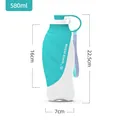 Tragbare 580ml Haustier-Wasserflasche mit blattförmigem Silikongriff in Türkisblau - Leaf Water Bottle (580ml) / Blau