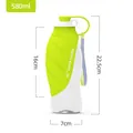 Borraccia portatile per cani da 580 ml con ciotola in silicone a forma di foglia - Leaf Water Bottle (580ml) / Verde