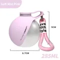 Tragbare kugelförmige Haustier-Wasserflasche aus Edelstahl in Mattrosa, 285ml Kapazität - Edelstahl Stil (Kein Druck) / 285ML Packung / Nebelrosa