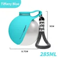 Tragbare 285-ml-Edelstahl-Trinkflasche für Haustiere mit tiffanyblauer Silikonhülle - Edelstahl Stil (Kein Druck) / 285ML Packung / Türkisblau