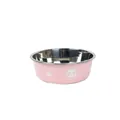 Haltbarer rosa Edelstahlnapf für Haustiere mit einem süßen Panda-Muster-Aufdruck. - XL / Rosa