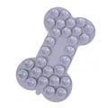 Alfombrilla de silicona gris para lamer con forma de hueso y ventosas antideslizantes - Gris