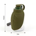 Draagbare opvouwbare waterfles voor huisdieren met siliconen bladkom, 14,5 cm hoog - Mini Bladbeker / 300ml / Olijfgroen