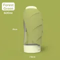 600ml pet travel water bottle in forest green with silicone leaf lid and LED light - 600ml / Forest Green