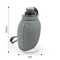 Draagbare bladvormige opvouwbare waterfles voor honden, hoogte van 14,5 cm - Mini Bladbeker / 300ml / Titanium Grijs