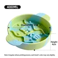 Silicone rainbow slow feeder pet bowl, 400ml anti-choke dog and cat food basin variant - Bicolor - Blue Green / 400ml