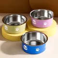 Stainless steel pet bowl with cute panda pattern available in green pink and blue variant - S (Small Capacity) / Panda Print (Random)
