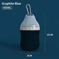 Botella de agua portátil para mascotas azul grafito en forma de gota, 400 ml, con mosquetón - 400ml / Azul Grafito