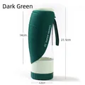 Botella de agua portátil para perros verde oscuro con cuenco de silicona - Vaso de Agua y Comida / Verde Oscuro