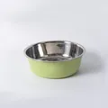 Hellgrüner Edelstahlnapf für Katzen und kleine Hunde für die Futter- oder Wasseraufnahme - Napfdurchmesser 12 cm / Einfarbiger grüner Einzelnapf
