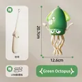 Green automatic dancing octopus pet toy with interactive fishing wand and USB charging cable - Handheld Rod Version / Mint Green