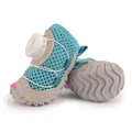 Zapatos para perros de malla azul transpirable con sistema de cierre de hebilla - N.º 3(XS) / Juego de 2 Piezas / Azul