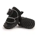 Botas de malla negra transpirable para perros con cierre de hebilla giratoria y suela ondulada - N.º 3(XS) / Juego de 2 Piezas / Negro