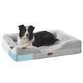 Gray memory foam pet sofa bed with soft plush lining for medium and large dogs - S / Light Gray