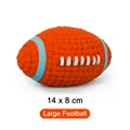 Grand jouet à mâcher pour chien rugby orange texturé, 14x8cm - Grand Ballon de Rugby