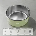 Durable green stainless steel pet bowl for dogs and cats with panda pattern - S (Small Capacity) / Panda Print with Anti-slip Base / Grass Green