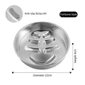 Stainless steel slow feeder pet bowl with fishbone design, 22cm diameter and 4cm height - Fishbone Style (304 Stainless Steel) / Diameter 22cm with Anti-slip Pads