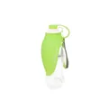 Botella de agua portátil para mascotas con cuenco de silicona verde en forma de hoja - Botella en Forma de Hoja / Verde