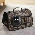 Tragbare Haustier-Kapseltasche mit Tarnmuster und transparentem Sichtfenster für Katzen - Tragbare Wasserflaschen-Aufbewahrungskapsel-Tasche / 40*26*30cm / Tarnfarben