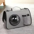 Graue, atmungsaktive Haustiertragetasche mit Weltraumkapsel-Design und Sichtfenster - Tragbare Wasserflaschen-Aufbewahrungskapsel-Tasche / 40*26*30cm / Graphitgrau