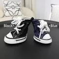 Scarpe di tela traspiranti per animali domestici in nero e blu per cani e gatti - Contrasto Nero e Blu Scuro