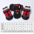 Botas para perros rojas y negras impermeables antideslizantes con tiras reflectantes - Talla 5 / Con Huella de Pata / Paquete de 4 / Rojo