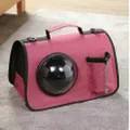 Rosa PU-Haustier-Tragetasche mit atmungsaktivem Fenster und Kapseldesign für Katzen - Tragbare Wasserflaschen-Aufbewahrungskapsel-Tasche / 40*26*30cm / Rosa