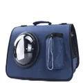 Dunkelblaue tragbare Haustiertasche mit einem transparenten Weltraumkapsel-Blasenfenster - Tragbare Wasserflaschen-Aufbewahrungskapsel-Tasche / 40*26*30cm / Marineblau