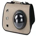 Borsa da trasporto per animali a capsula spaziale traspirante con oblò trasparente - Design a 3 fori / 40*26*30cm / Kaki