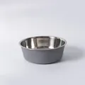 Premium roestvrijstalen voerbak voor honden en katten met een stijlvolle matgrijze buitenkant - Diameter voerbak 12 cm / Effen grijze enkele voerbak