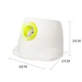 Lanceur de balles automatique blanc pour chiens avec dimensions de 21x27x26cm - Avec Trois Balles / Blanc-Électrique (Prise/Batterie Lithium)