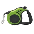 Portable automatic retractable pet leash with bone print design in green and black. - 3m Bagged / Green