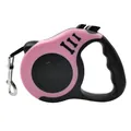 Retractable pink pet leash featuring a decorative bone pattern and ergonomic handle. - 3m Bagged / Pink