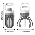 Portable pet waste picker with 8-claw design and detailed size measurements - 8-Claw Scooper (With 1 Roll Waste Bag) / Grayish White