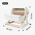 Beige semi-automatic cat litter box with 45.7x48.9x53.5cm dimensions for easy cleaning - 50*50*46cm / Rice Grey