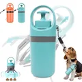 Portable pet waste picker with eight-claw scoop mechanism for dogs in teal color - 6-Claw Scooper (With 1 Roll Waste Bag) / Orange Black
